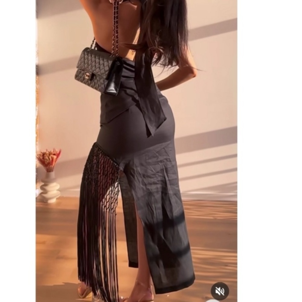 Zara linen fringed skirt - Picture 4 of 8